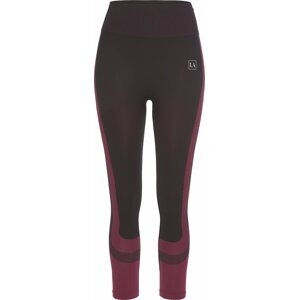 LASCANA ACTIVE Sportovní kalhoty bobule / tmavě fialová / bílá
