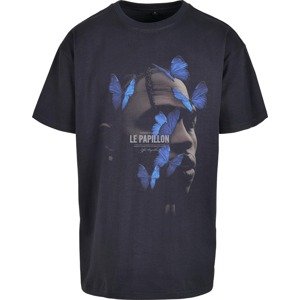 MT Upscale Tričko 'Le Papillon' modrá / noční modrá / režná