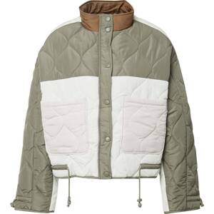 Coster Copenhagen Přechodná bunda 'Patchwork padded jacket' tělová / hnědá / khaki / bílá
