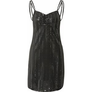 NEON & NYLON Šaty 'RICCA' černá / stříbrná