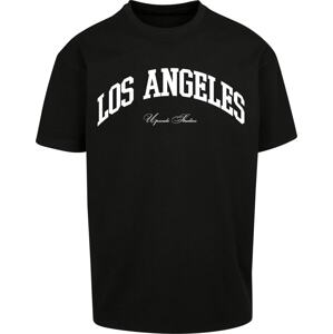 MT Upscale Tričko 'L.A. College' černá / bílá