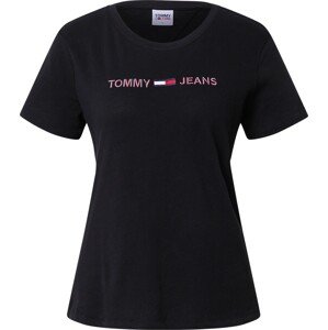 Tommy Jeans Tričko světle červená / černá / bílá