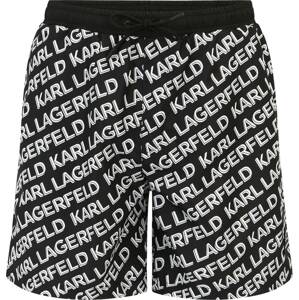 Karl Lagerfeld Plavecké šortky černá / bílá