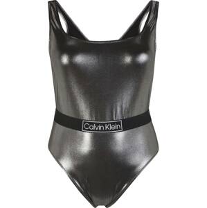 Calvin Klein Swimwear Plus Plavky stříbrně šedá / černá / bílá