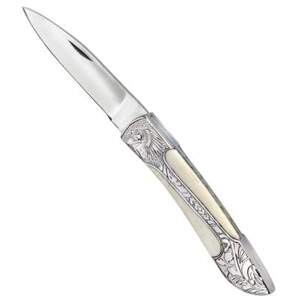 Nůž se střenkou z kosti a cizelovaného kovu