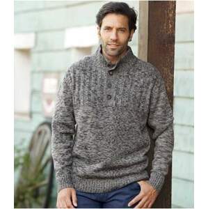 Pletený svetr s límcem na knoflíky
